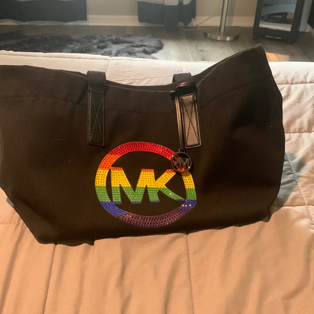 Michael Kors rainbow bejeweled Tote bag